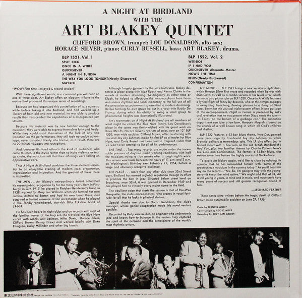 Art Blakey Quintet : A Night At Birdland, Volume 2 (LP, Comp, Mono, RE)