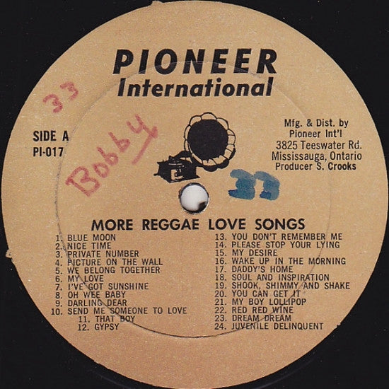 Various : More Reggae Love Songs (LP)