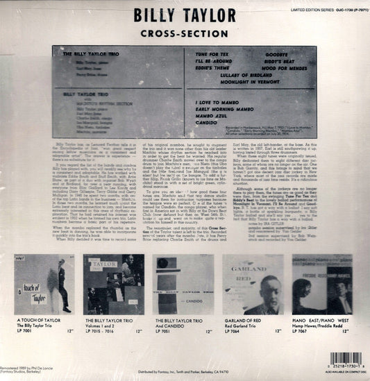 Billy Taylor : Cross Section (LP, Album, Mono, RE, RM)