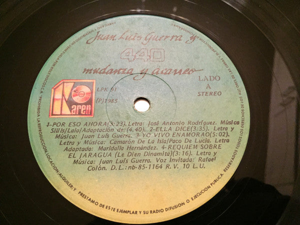 Juan Luis Guerra 4.40 : Mudanza Y Acarreo (LP, Album, RP)