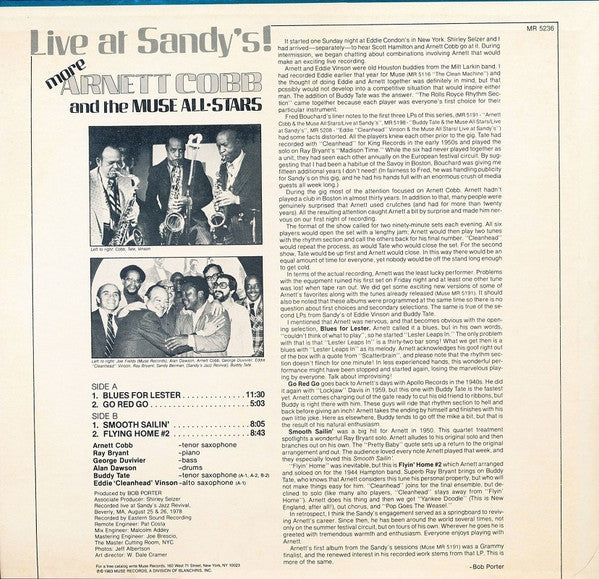 Arnett Cobb And The Muse All Stars : Live At Sandy's, More Arnett Cobb And The Muse All-Stars (LP)