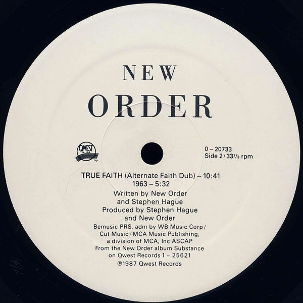 New Order : True Faith / 1963 (12", SRC)