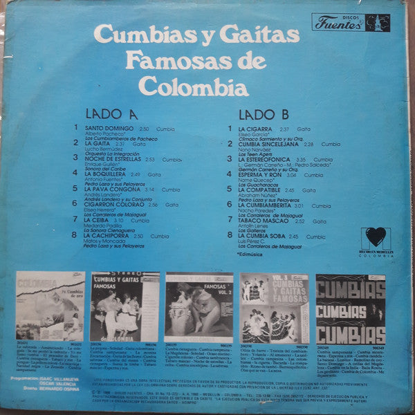 Various : Cumbias Y Gaitas Famosas De Colombia (LP, Comp)