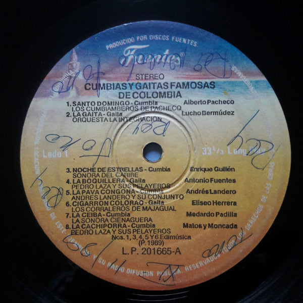 Various : Cumbias Y Gaitas Famosas De Colombia (LP, Comp)