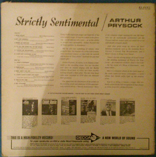 Arthur Prysock : Strictly Sentimental (LP, Album)