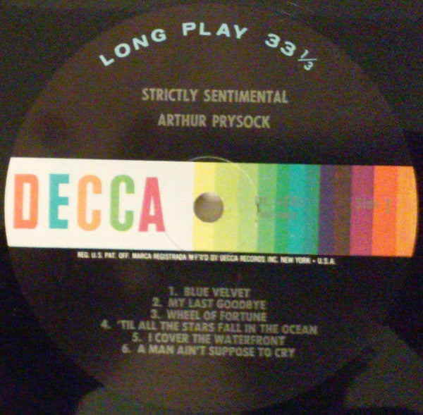 Arthur Prysock : Strictly Sentimental (LP, Album)