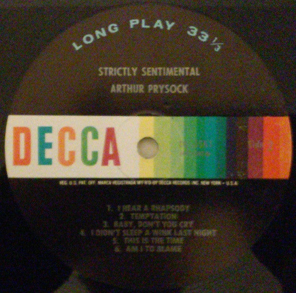 Arthur Prysock : Strictly Sentimental (LP, Album)