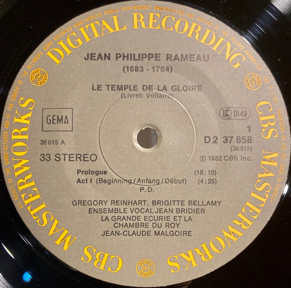 Jean-Philippe Rameau, Jean-Claude Malgoire, La Grande Ecurie Et La Chambre Du Roy : Le Temple De La Gloire (2xLP + Box)