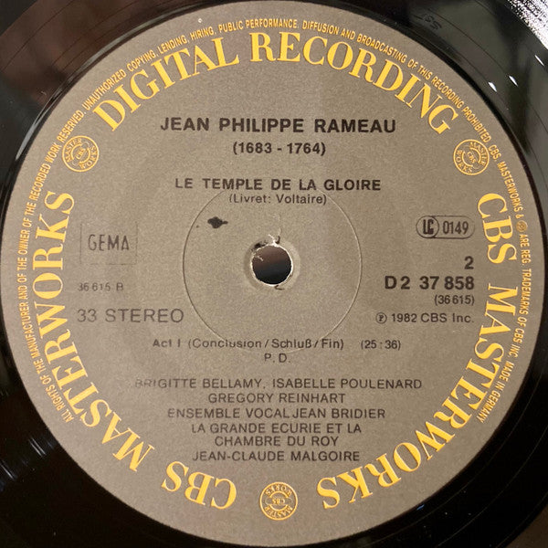 Jean-Philippe Rameau, Jean-Claude Malgoire, La Grande Ecurie Et La Chambre Du Roy : Le Temple De La Gloire (2xLP + Box)