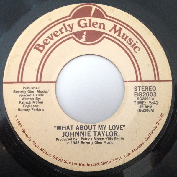 Johnnie Taylor : What About My Love / Reaganomics (7", Single, Styrene, PRC)