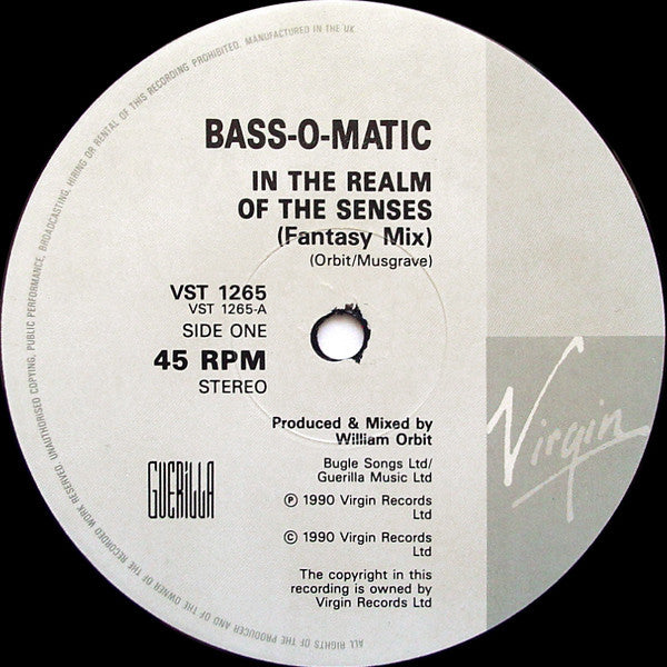 Bassomatic : In The Realm Of The Senses (Fantasy Mix) (12")