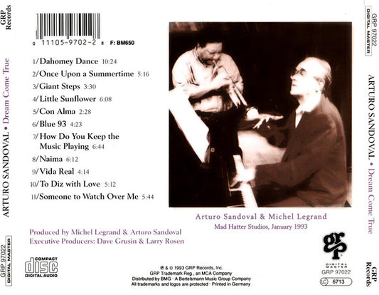Arturo Sandoval - Dream Come True vinyl record, CD (Near Mint (NM or M-)) | Lulo Records