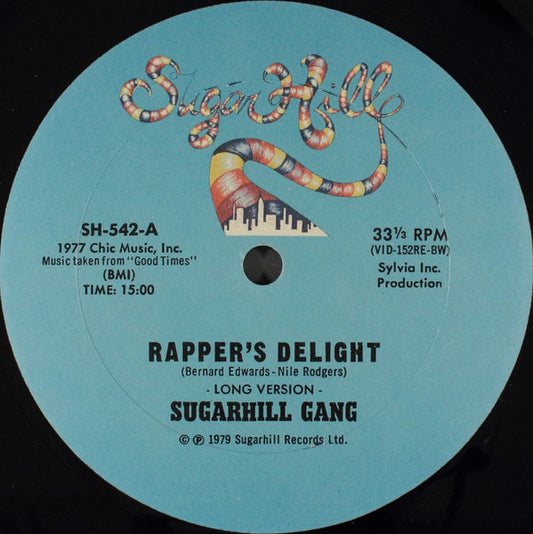 Sugarhill Gang : Rapper's Delight (12", Single, RP, BW)