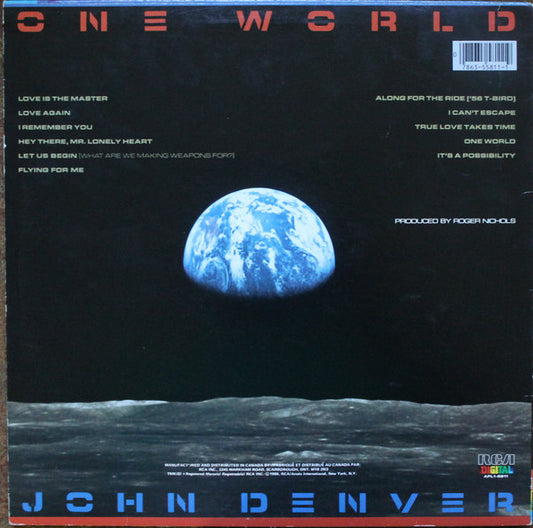 John Denver - One World vinyl record, LP (Mint (M)) | Lulo Records
