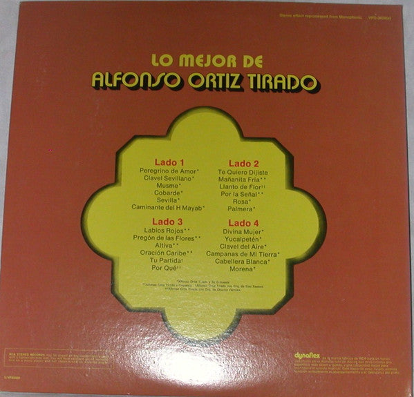 Alfonso Ortiz Tirado : Lo Mejor De Alfonso Ortiz Tirado (2xLP, Comp)
