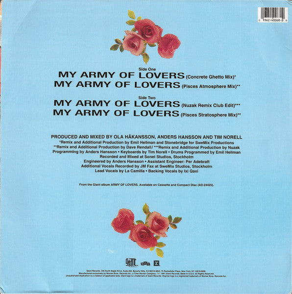 Army Of Lovers : My Army Of Lovers (12", Maxi)