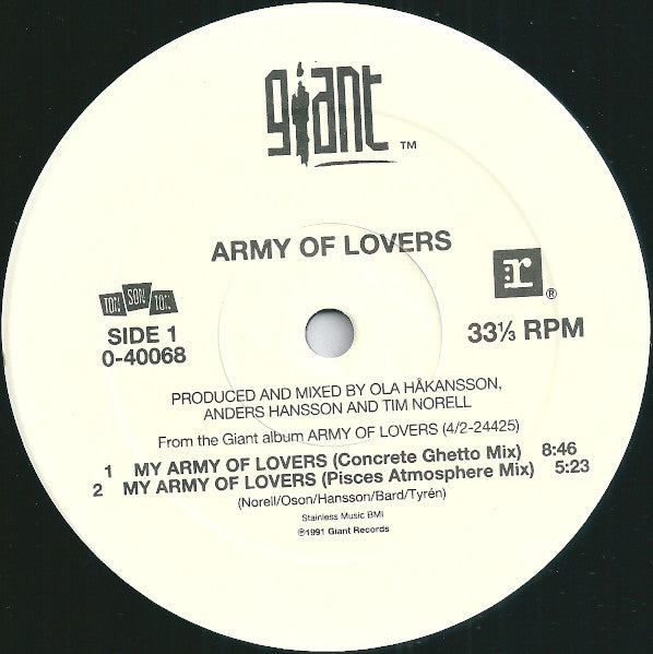 Army Of Lovers : My Army Of Lovers (12", Maxi)