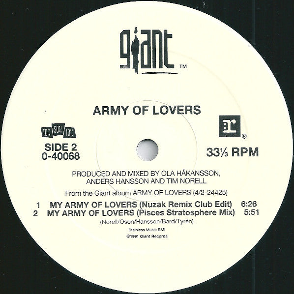 Army Of Lovers : My Army Of Lovers (12", Maxi)