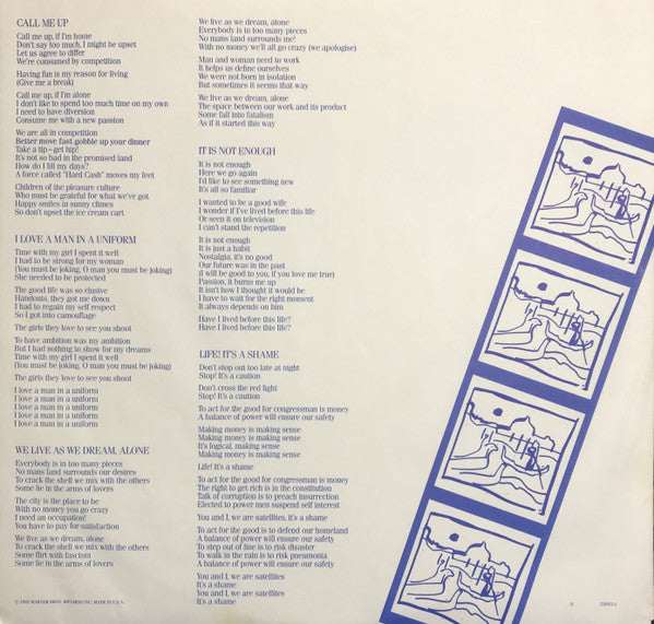 Gang Of Four : Songs Of The Free (LP, Album, Win)