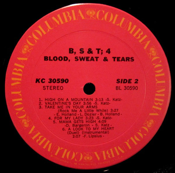 Blood, Sweat And Tears : B, S & T 4 (LP, Album, Pit)