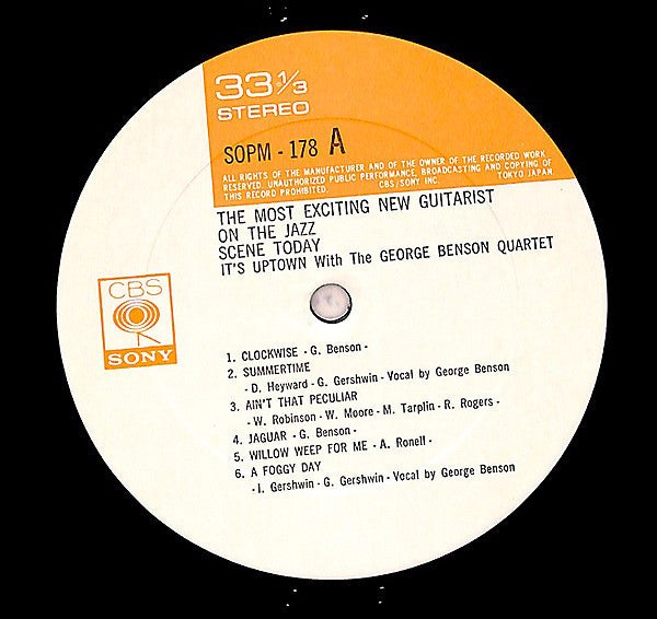 The George Benson Quartet : It's Uptown (LP, Album, RE)