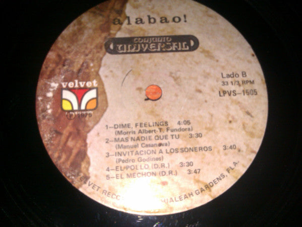 Conjunto Universal : Alabao..! (LP, Album)