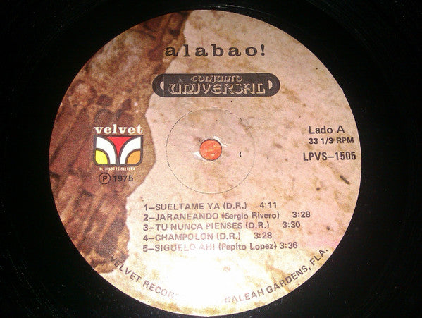 Conjunto Universal : Alabao..! (LP, Album)