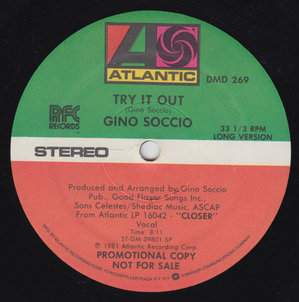 Gino Soccio : Try It Out (12", Promo)