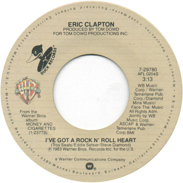 Eric Clapton : I've Got A Rock N' Roll Heart (7", Single, All)