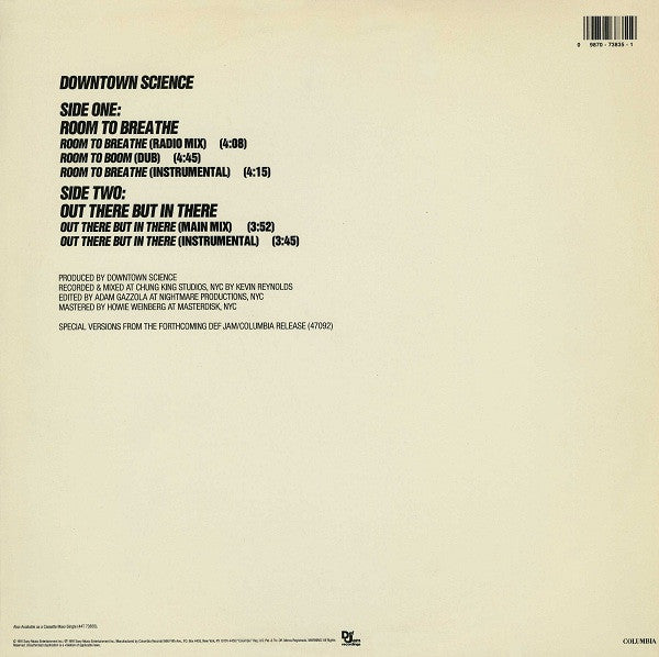 Downtown Science : Room To Breathe (12", Maxi)