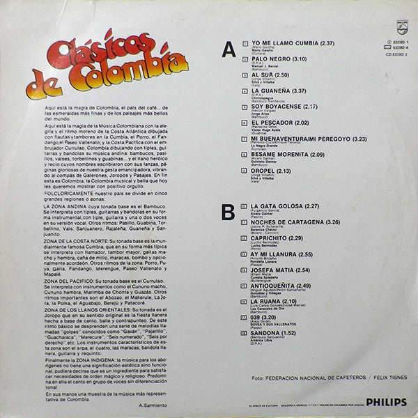 Various : Clásicos De Colombia (LP, Comp)