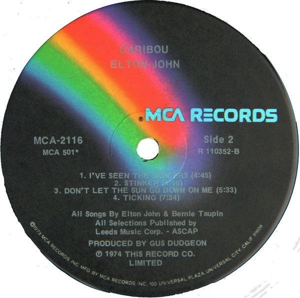Elton John : Caribou (LP, Album, Club, RCA)