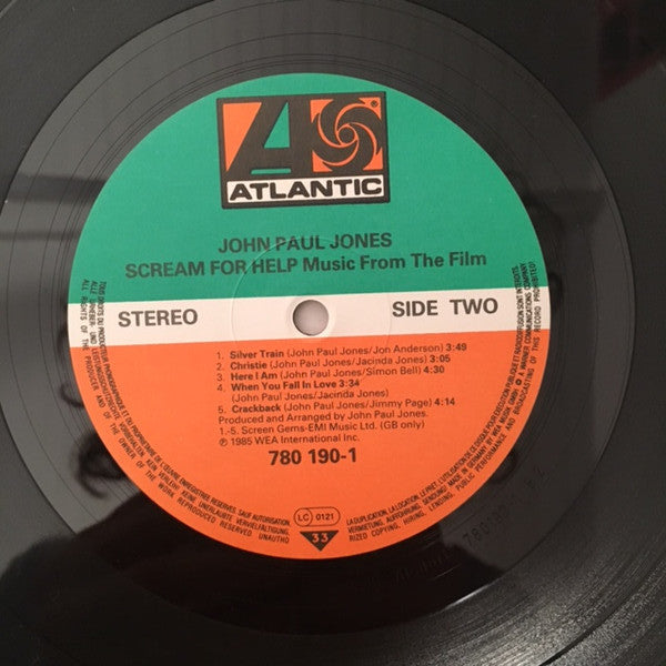 John Paul Jones : Music From The Film Scream For Help (LP, Album)