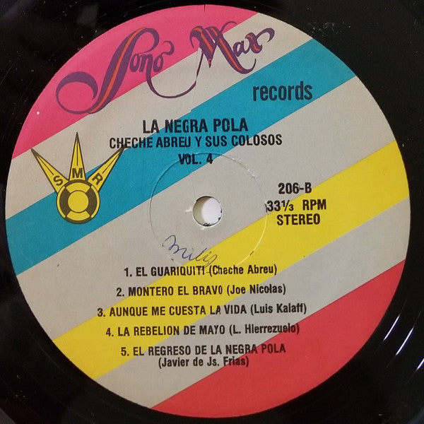 Cheche Abreu Y Sus Colosos : "La Negra Pola" Vol. 4 (LP, Album)