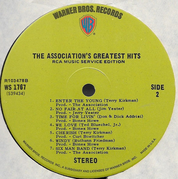 The Association (2) : Greatest Hits! (LP, Comp, Club, RE, RCA)