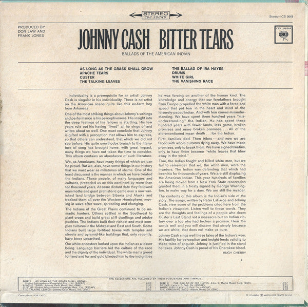 Johnny Cash : Bitter Tears - Ballads Of The American Indian (LP, Album)