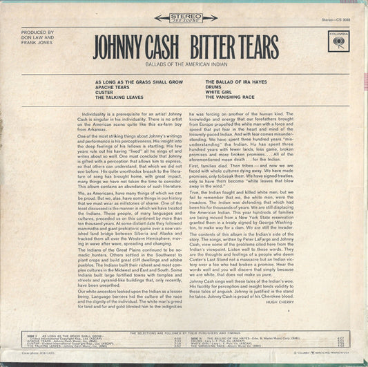 Johnny Cash : Bitter Tears - Ballads Of The American Indian (LP, Album)