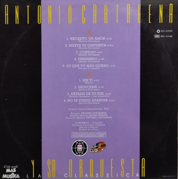Antonio Cartagena Y Su Orquesta La Classica : Contigo (LP, Album)