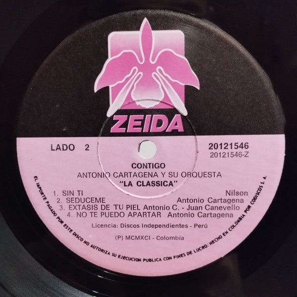Antonio Cartagena Y Su Orquesta La Classica : Contigo (LP, Album)