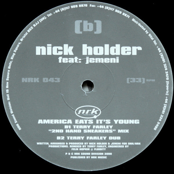 Nick Holder Feat. Jemeni : America Eats It's Young (12")