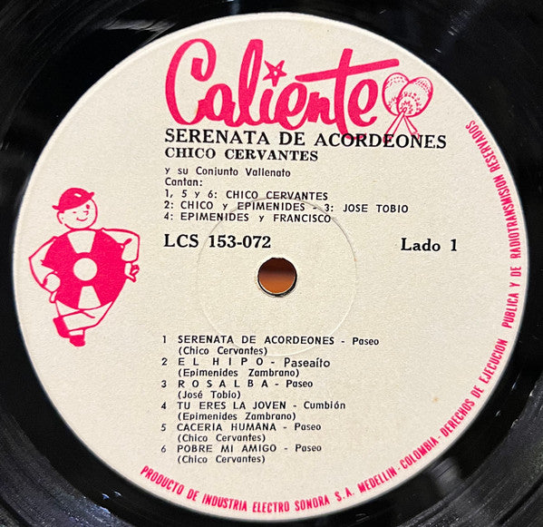 Chico Cervantes Y Sus Vallenatos : Serenata Vallenata (LP, Album)