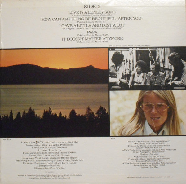 Paul Anka : Anka (LP, Album, Gat)