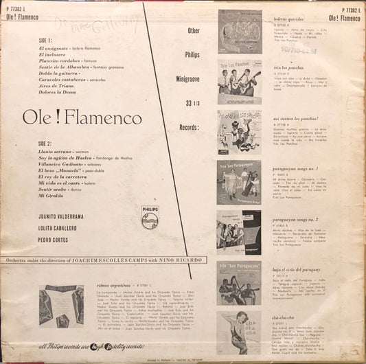 Juanito Valderrama, Lolita Caballero, Niño Ricardo, Pedro Cortes - Ole! Flamenco vinyl record, LP (Mint (M)) | Lulo Records