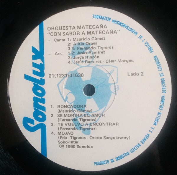 Orquesta Matecaña* : Con Sabor Matecaña (LP, Album)