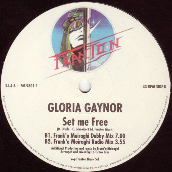 Gloria Gaynor : Set Me Free (Frank 'O Moiraghi Remixes) (12")
