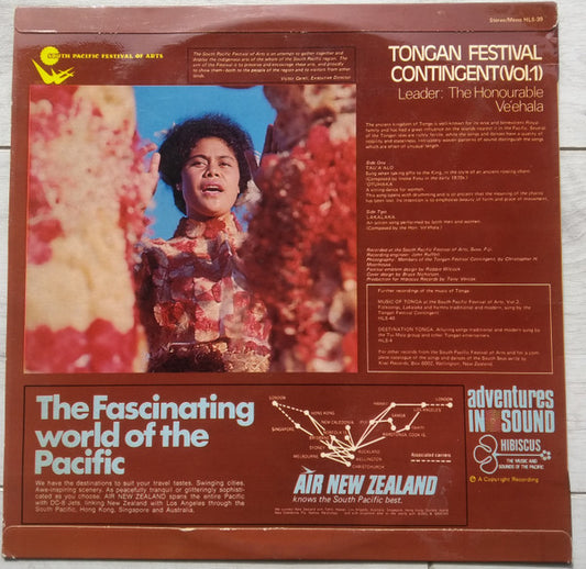 Tongan Festival Contingent : Music of Tonga, Vol. 1 (LP, Album, Mono)