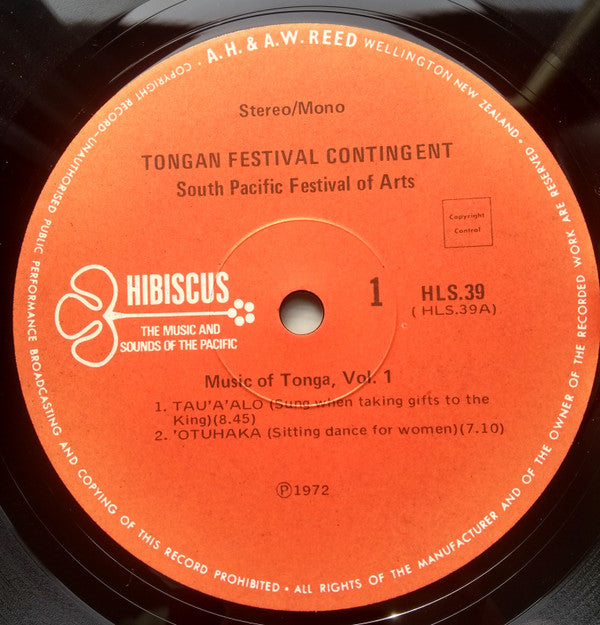 Tongan Festival Contingent : Music of Tonga, Vol. 1 (LP, Album, Mono)
