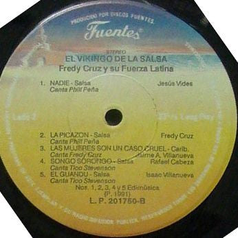 Fredy Cruz Y La Fuerza Latina : El Vikingo De La Salsa (LP, Album)