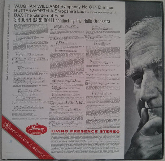 Sir John Barbirolli, Hallé Orchestra, Vaughan Williams*, Butterworth*, Bax* : Symphony In D Minor, No.8 · A Shropshire Lad · The Garden Of Fand (LP, Album)