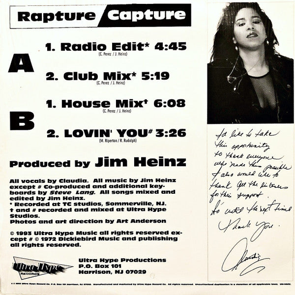 Claudia (13) : Rapture Capture (12")
